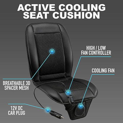 Zone Tech Black Cooling Car Seat Cushion 2-Pack 12V Automotive Adjustable Temperature Comfortable with Improved Air Circulation, Universal Fit for All Vehicles - Image 5