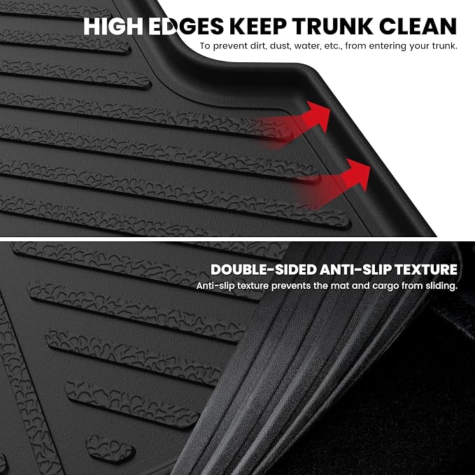 LASFIT Cargo Mat for Hyundai Ioniq 5 2024 2023 2022 / Ioniq 5 N 2025 | All Weather TPE Custom Fit Cargo Trunk Mat Accessories, Black - Image 5