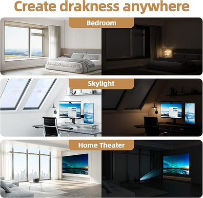 Magnetic Blackout Window Cover Portable 100% Blackout Curtains for Bedroom | 100" x 58" Blackout Blinds no Drill Temporary Blackout Shades Window Film for Media Room Travel Skylight RV- White - Image 6