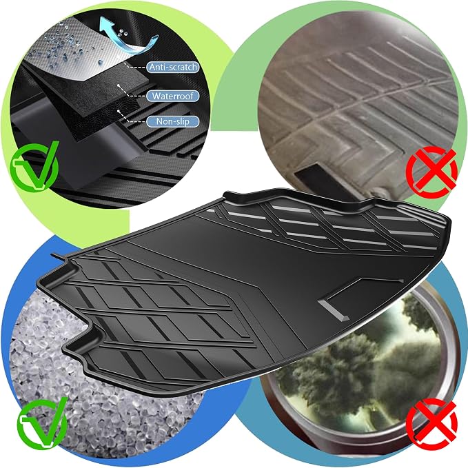 AOMSAZTO Cargo Liner Compatible with 2014-2019 Toyota Corolla Sedan | Custom Fit Trunk Mat Behind 2nd Row | All Weather Protection Cargo Mat Compatible with 2014-2019 Corolla Sedan Models - Image 5