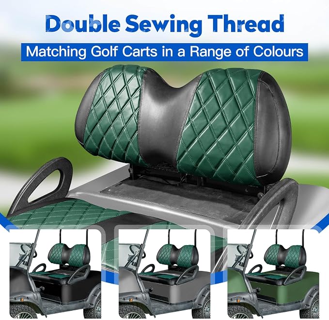 NOKINS Golf Cart Diamond Vinyl Seat Covers Fits Club Car Precedent 2004-UP | OEM Standard Front Seat Cushion,No Nails Required - Image 3