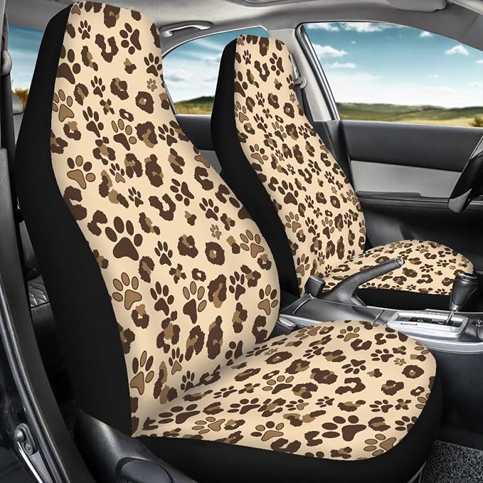Brown Dog Paw Car Seat Covers Front Set – 2 Front Seat Covers for Cars, Breathable&Washable Car Seat Cover Set, Automotive Interior for Auto Trucks Van SUV - Image 3