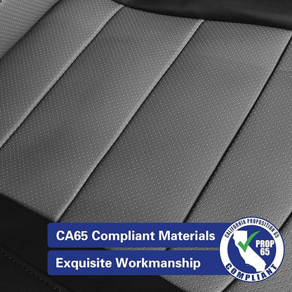 EKR Car Challenger Seat Covers 2008-2010,Leatherette Full Set | Custom Fit for Dodge Challenger 2008 2009 2010-Faux Leather(Black/Gray) - Image 3