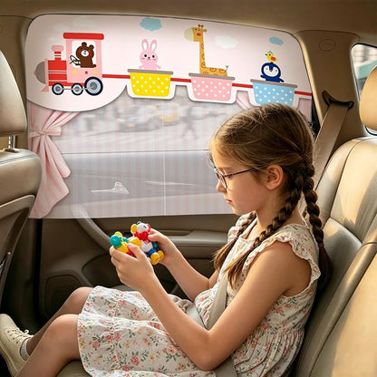 LEIWOOR 2-Pack Magnetic 2 Layers UV Protection Car Window Shades for Baby | Privacy full/half shade baby car window shades with curtain header breathable heat block back curtain for truck van sedan SUV - Image 3