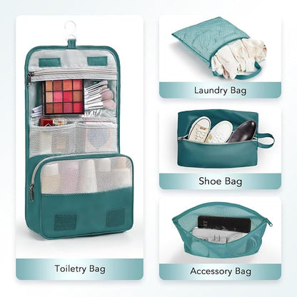 OlarHike 10 Set Compression Packing Cubes for Travel Essentials,Compressible Expandable Space Saver Bags for Organizing Clothes,Luggage Garment Bags with Over 1000 pcs Mesh Holes(Dark Blue Green) - Image 5