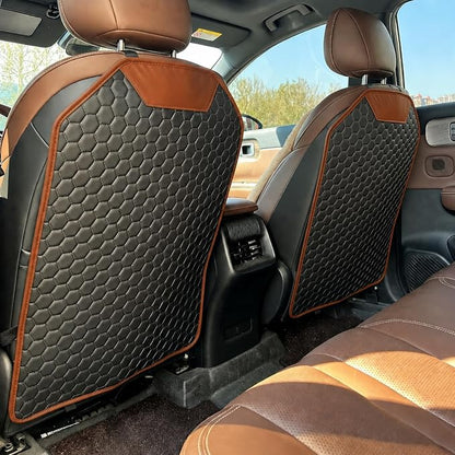 Car Seat Back Protector, Waterproof Faux Leather Kick Mat, Black, 1 Pack | Wide-Coverage Protection with an Easy-Clean Faux Leather Surface - Image 2