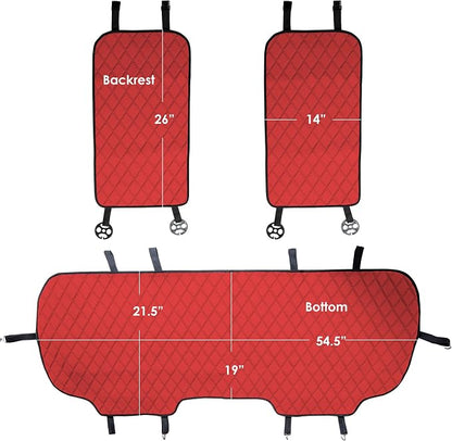 FH Group Car Seat Cushion Rear Set Faux Leather Automotive Seat Cushions - Universal Fit, Rear Car Seat Cushion, Car Seat Cushions With Non-slip Silicone Backing for SUV, Sedan, Van Red - Image 5