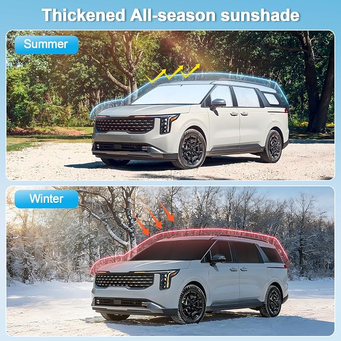 KMF 8pcs Thicken Full Sun Shades for Ford Expedition SUV (Not Max) 2018-2024 Accessories, Car Window Covers Sunshade for Windshield Side Rear, Sun UV Block and Blackout Privacy for Camping Outdoor - Image 4