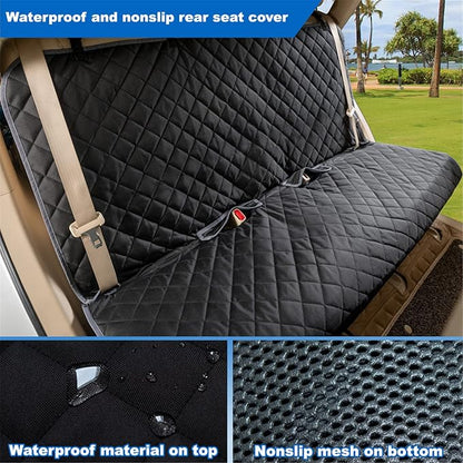 VIEWPETS Bench Car Seat Cover Protector - Waterproof, Heavy-Duty and Nonslip Pet Car Seat Cover for Dogs with X-Large Size Fits for Large SUVs & Trucks | Nonslip Dog Back Seat Cover Protect from Mud, Spills, Scratches, Machine Washable, X-Large Size Fi... - Image 5
