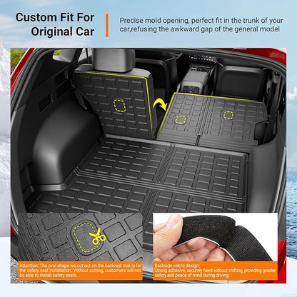 powoq Cargo Mat & Backrest Mats Compatible with 2022-2025 2026 Tucson | Cargo Liner TPE All Weather Protection Durable Replacement for 2022-2025 2026 Tucson Accessories (Trunk Mat+Backrest Mats) - Image 2