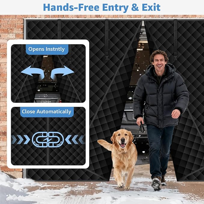 Garage Door Screen for Winter,Thermal Garage Door Insulation Kit, Magnetic Thermal Insulated Garage Cover Curtain, Garage Privacy Screen Blackout, Weatherproof Soundproof(10 x 8Ft) - Image 5