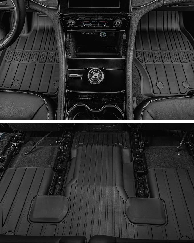 3W Floor Mats & Cargo Liner for Jeep Grand Wagoneer 2022-2025 (7 Seat) | (Not Fit for L or 8 seat) TPE Custom Fit Wagoneer Floor Liner for 1-3 Rows and Trunk Mats Full Set Car Accessories - Image 8