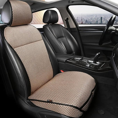 Auto Newer Luxury Breathable Car Seat Cover Fit Four Seasons, Universal Front of Car Seat Cushions, Bottom Seat Covers of Full Wrapped Edge,Universal Fit for 95% Cars,SUV,Pickup(Beige,1PCS) by AutoNewer