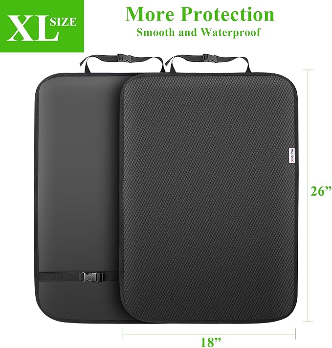 Meolsaek Kick Mats Back Seat Protector, Waterproof Oxford Seat Back Protector, Car Seat Back Protector for Kids, Back of Seat Protector for Kids Feet Car Seat (Black A -2pc) - Image 4