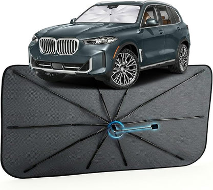 Windshield Sun Shade Umbrella for BMW X5 2014-2026, 1:1 Fit Sunshade | [Reflective Coated Fabric] Car Shades Sun Visor Keep Car Cool and Protects Interior, Sunshade Umbrella for Front Window by MakeLifeBetter