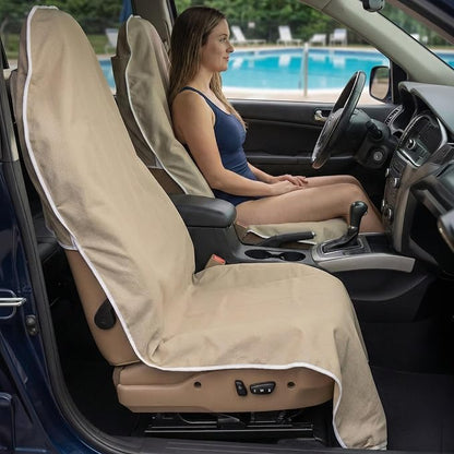 DriSeats Waterproof Car Seat Towel Cover for Runners, Post Workout, Tan - Image 6