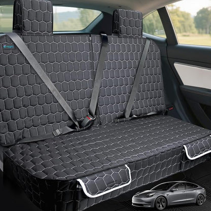 Meginc Dog Car Seat Covers for Model 3, Rear Seat Protector for Dogs &Kid | Waterproof Backseat Cover for Tesla With Armrest Compatible Nonslip Bench,Headrest Protection,Easy Clean,Machine Washable by Meginc