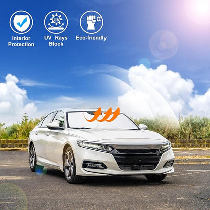 Windshield Sun Shade for 2023-2026 Honda Accord Accessories | Full covered for windshield, Foldable & Durable, Block UV Rays, Reduce Heat, Easy to install, Keep Car Cooler - Image 5