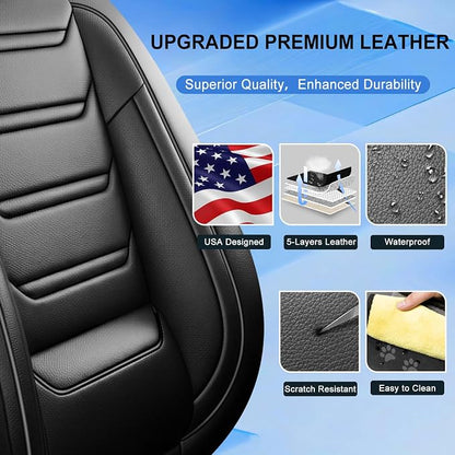 Fit Ioniq Seat Covers Custom Fit for Hyundai Ioniq 2017-2026, Full Set | Premium Leather Full Coverage Protectors, Waterproof, Breathable, Scratch Resistant, Easy Wipe, Airbag Compatible, Black - Image 3