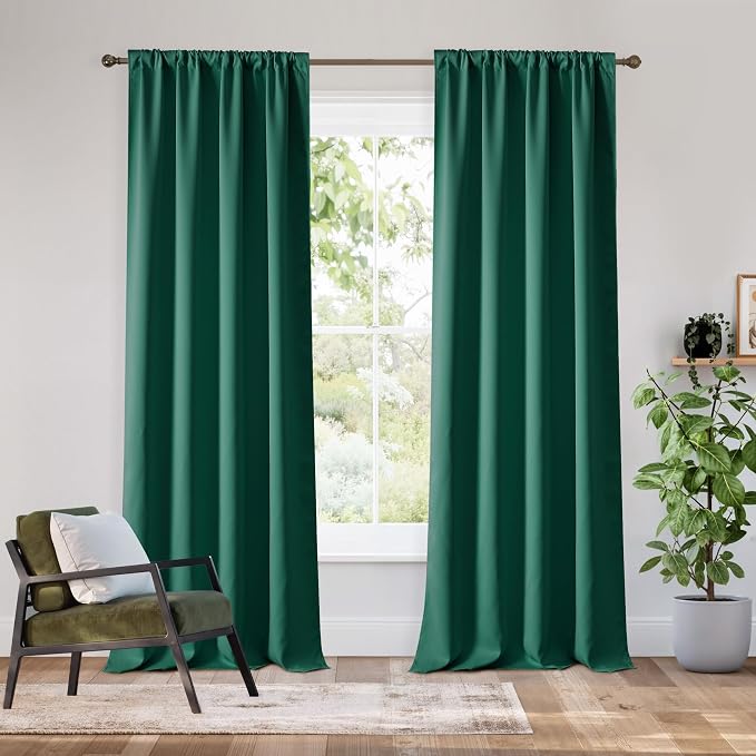 RYB HOME Bedroom Blackout Curtains 84 inches Long, 100% Blackout | Thermal Insulated, Noise Reducing, Curtains for Living Room Nursury, For Sleep, W42 x L84, Biscotti Beige by RYBHOME