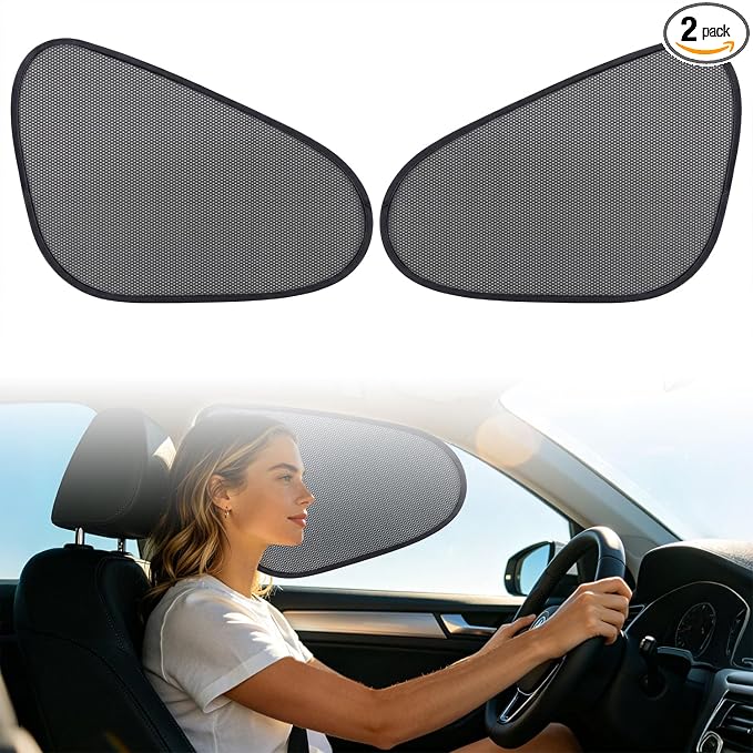 2-Pack Car Window Shades | Mesh Static adsorption Side Window Anti-UV Sunshade Curtain | Universal Fit 99% Vehicles | Foldable Car Shades (Front Window) by Unknown