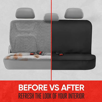 Motor Trend Front & Rear Car Seat Covers Full Set - Charcoal Cloth Bucket Seat Covers for Front Seats + Waterproof Rear Split Bench Cover – Universal Fit for Car Truck SUV Van Interior Protection - Image 4