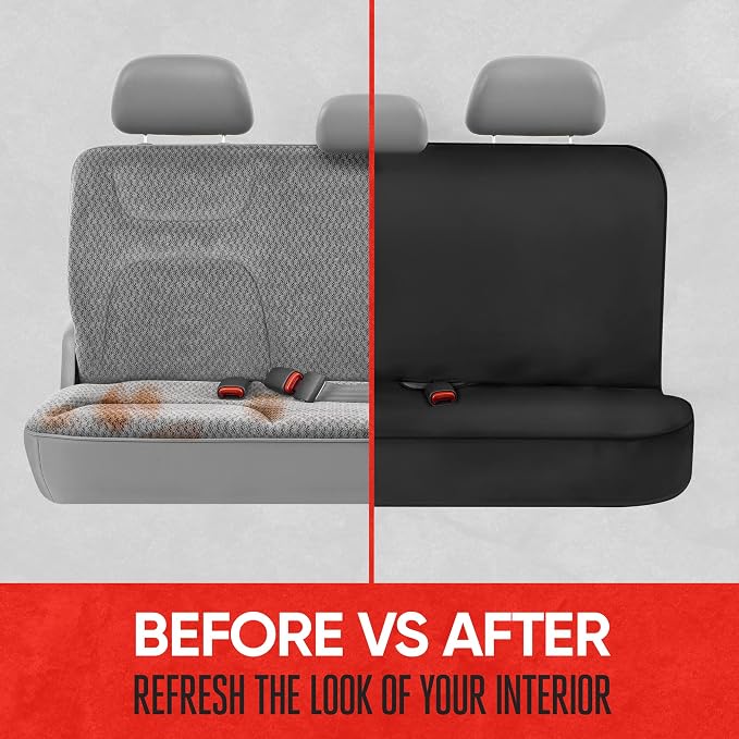 Motor Trend Front & Rear Car Seat Covers Full Set - Gray Cloth Bucket Seat Covers for Front Seats + Waterproof Rear Split Bench Cover – Universal Fit for Car Truck SUV Van Interior Protection - Image 4