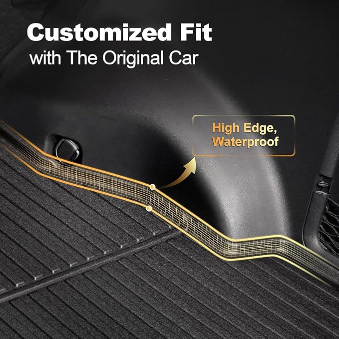 AOMSAZTO Cargo Liner for Toyota RAV4 Hybrid 2026 W/O Subwoofer (NO PHEV) | Door Sill Protector & Seat Back Mats & Cargo Mat All Weather Custom Fit Trunk Mat Door Sill Guard Full Interior Protection - Image 4