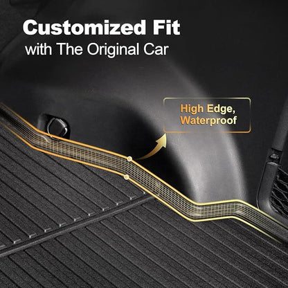 AOMSAZTO Cargo Liner for Toyota RAV4 Hybrid 2026 W/O Subwoofer (NO PHEV) | Door Sill Protector & Seat Back Mats & Cargo Mat All Weather Custom Fit Trunk Mat Door Sill Guard Full Interior Protection - Image 4