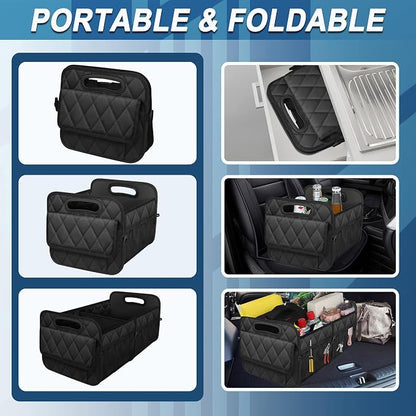 Deosk Car Trunk Organizer for SUV, Car Organizers and Storage with Reinforced Handles, Car Accessories for Women/Men 50LWaterproof Polyester Trunk Organizer, Black - Image 3