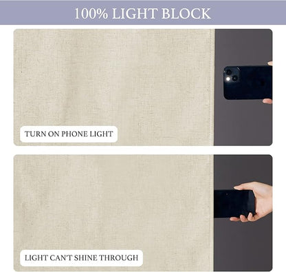 RYB HOME Classroom Door Window Cover, 100% Blackout Lockdown Shades | Linen Textured, Block Views, Privacy Sidelight Blids, For Glass Door School Office Nursery, W12 x L40, Beige, 1 Panel - Image 5