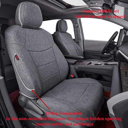 Sienna Seat Covers Custom Fit for 2021-2024 2025 Toyota Sienna Limited,Platinum,7-Seater,2nd Row Captain Seats W/Leg Rest,Full Coverage Polyester Seat Protector(Full Set,Gray) - Image 8