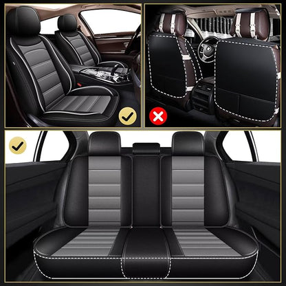 IKABEVEM Car Seat Covers for Kia Sportage 2007-2026 2027 Full Set(5 Seats) | Luxury Fuax Leather, Waterproof, Airbag Compatible, Easy to Install, Scratch‑Resistant Seat Protection,Black&Grey - Image 6