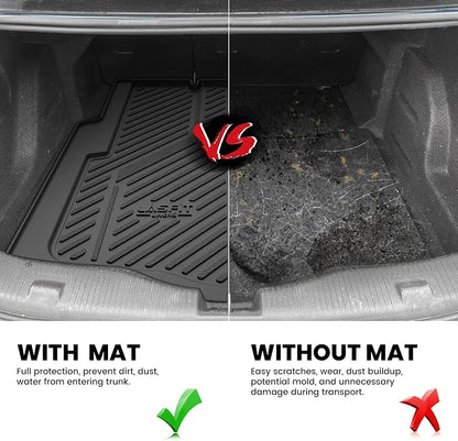 LASFIT Trunk Mat for Chevy Cruze 2016-2019 (Not for 2016 Cruze Limited) | Only Fit Cargo with Spare Tire; Fit Sedan, Not for Hatchback; 3D Scanning Technology, Easy to Wash - Image 4