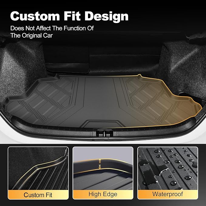 Floor Mats Fit for Toyota Corolla Sedan 2014-2019, Floor Liners + Cargo Mat | Not for Hatchback, Custom Fit Cargo Liner All-weather Protection Waterproof Easy to Clean Heavy Duty - Image 5