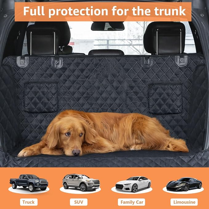 SUV Cargo Liner for Dogs, Trunk Cover with Bumper Flap Protector | Waterproof Pet Cargo Cover with Side Flaps, Dog Car Seat Cover with Non-Slip Mat, Prevents Scratches, Pet Hair, Mud, and Dirt - Image 6