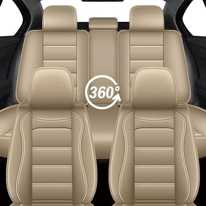 IKABEVEM Car Seat Covers fit for Subaru Impreza 2012-2025 2026: Full Set Luxury Leather Automotive Seat Covers, Car Seat Protector(5 Seats, Beige) - Image 7