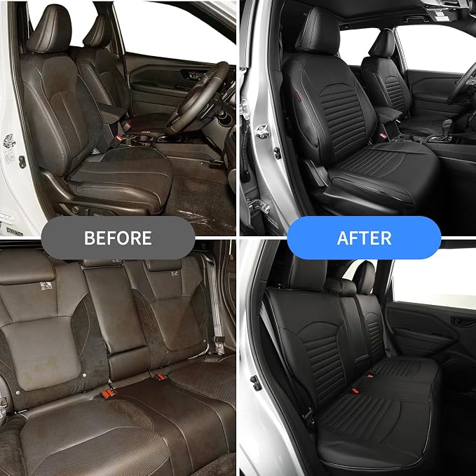 EKR Car Seat Covers for Subaru Forester 2019-2024(NO Base),Full Set | Custom Fit for Subaru Forester 2019-2024 (Not for Base),Full Coverage,Waterproof,Faux Leather(Black) - Image 6
