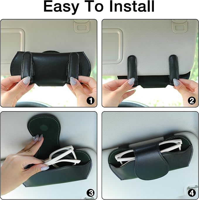 KINIVA Sunglass Clip & Holder, Magnetic Glasses Case for Car Organizer - Image 4
