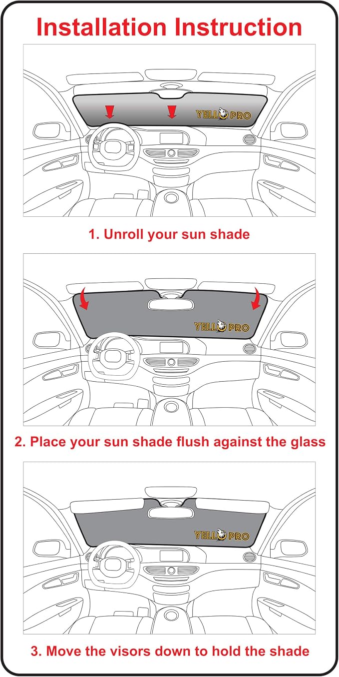 Front Windshield Sunshade Custom Fit for 2009-2014 Ford F-150 F150 Truck | Pickup - All Cabs | UV Reflector Sun Protector Privacy Multi-Layer Insulated Blockout Accessories [Made in USA] - Image 9