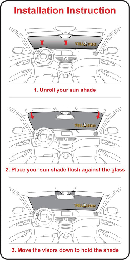 Front Windshield Sunshade Custom Fit for 2009-2014 Ford F-150 F150 Truck | Pickup - All Cabs | UV Reflector Sun Protector Privacy Multi-Layer Insulated Blockout Accessories [Made in USA] - Image 9