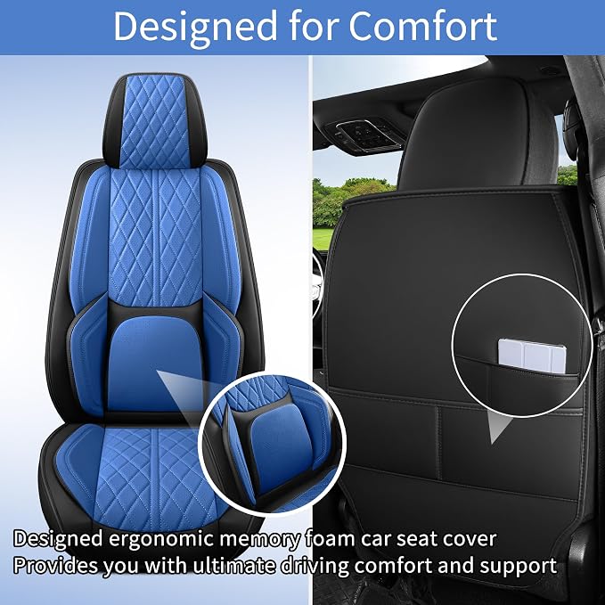 Car Seat Cover Custom Fit for Dodge Ram 1500 2500 3500 2009-2026 Faux Leather Seat Cover Set Compatible with Crew Quad Regular Cab Pickup Truck Cushions (Black Redline, Full Set, Flat Rear) - Image 5