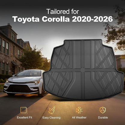 2020-2026 Corolla Cargo Liner - AOMSAZTO Custom Fit Trunk Mat Compatible with Toyota Corolla Sedan & Corolla Hybrid 2020 2021 2022 2023 2024 2025 2026 Cargo Mat (Not for Hatchback) - Image 2