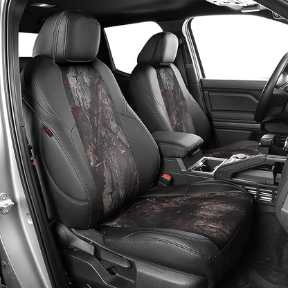 EKR Tacoma Leather Car Seat Covers Custom Fit for Toyota Tacoma 2012 2013 2014 2015 (Regular Seats) - Truck Seat Covers Full Set,Faux Leather(Black/Woodland Camo) by EKR