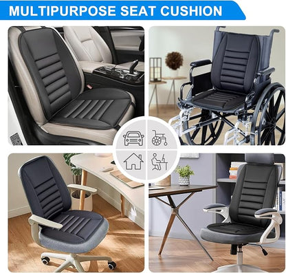 Car Seat Cushion with Back Support Pillow, 1.2'' Memory Foam, Black | Memory Foam Car Cushion for Long Driving, Truck, Office Chair, Tailbone and Lower Back Support - Image 5