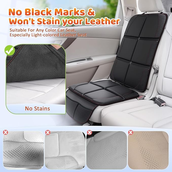 Gimars XL Thickened Car Seat Pad, Pack of 2, [ISOFIX Suitable], Universal Waterproof 600D Oxford Car Seat Protector with Mesh Pockets, Universal for SUVs, Cars and Trucks, Black - Image 4
