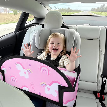 Kids Travel Tray for Toddler Car Seat, Road Trip Activities for Kid | Toddler Car Activities with No-Drop iPad Holder Stand, Roadtrip Essentials with Dry Erase Board & Cooler Cup Holder, 3PC - Image 6