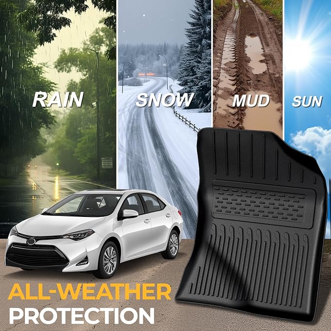 Floor Mats for 2014-2019 Toyota Corolla Sedan Accessories | Full-Coverage Set with Cargo Liner, Odorless & Durable, All-Weather Protection, 3D Laser Fit, Easy to Spray Clean - Image 8