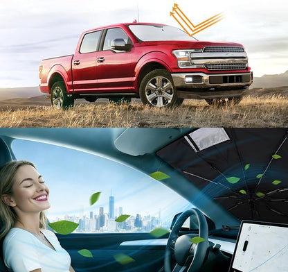 Windshield Sun Shade for 2015-2020 Fo-rd F150 | Foldable, Full covered for windshield, Block UV Rays, Heat Reduction, Easy to install, Keeps Car Cooler - Image 6