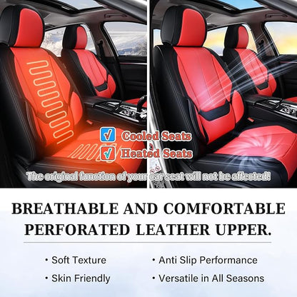 Coverado Car Seat Covers, Seat Covers for Cars, Waterproof Leather Auto Seat Protectors, Leather Car Seat Cushion, Car Interiors Accessories Universal Fit for Most Cars - Image 7